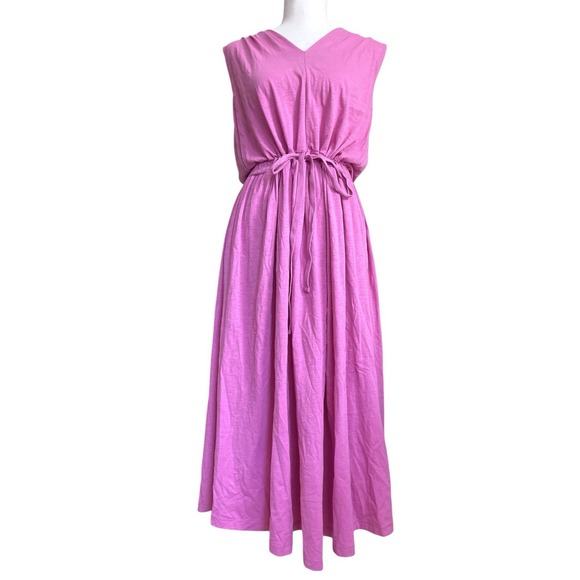 NWT Nation LTD Brianna Rosebud Pink Pima Cotton Midi Sleeveless Dress Sz M Beach - Picture 9 of 16